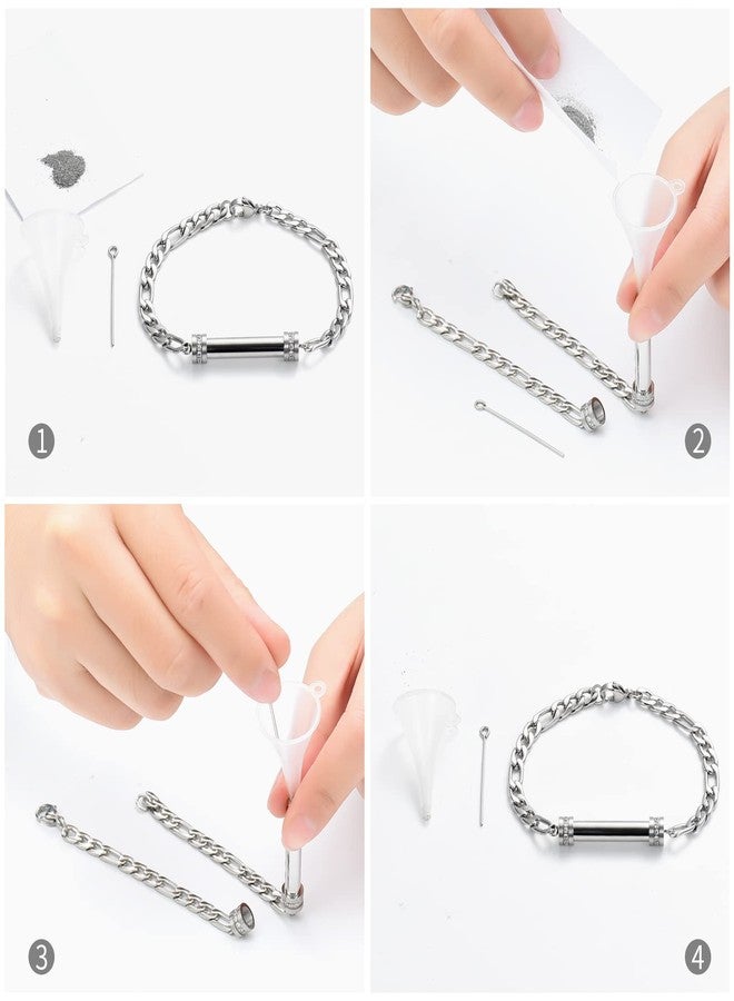 Minicremation Cylinder Cremation Bracelet for Ashes Urn Jewelry Stainless Steel Memorial Bracelet Keepsake Urn Bangle Ashes Holder (Silver) - Image 5