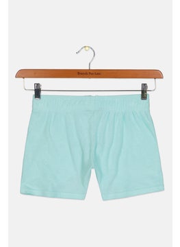 Juicy Couture Kids Girl Plain Basic Shorts, Turquoise  - Image 2