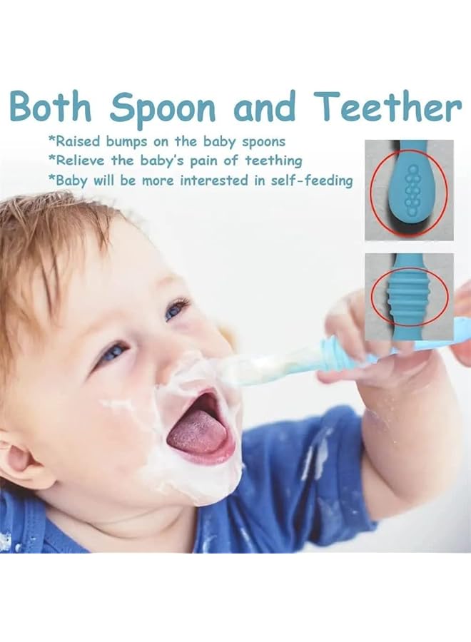 YARDHOBI Baby Led Weaning Spoons Silicone Baby Spoons Self Feeding Utensils Toddler Infant Feeding Spoon First Stage Silicone Chew Spoon Set For Babies And Toddlers Bpa Free 6+ Months (4 Pack) - Image 5