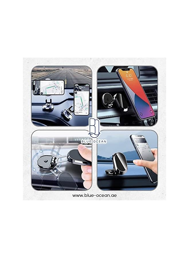 BLUE OCEAN Car Phone Holder Foldable Dashboard Cell Phone Car Mounts 360 Adjustable Rotation Phone Magnet Holder Car Aluminum perfect For Table Kitchen and any location (MODEL A - 360º)  - Image 3