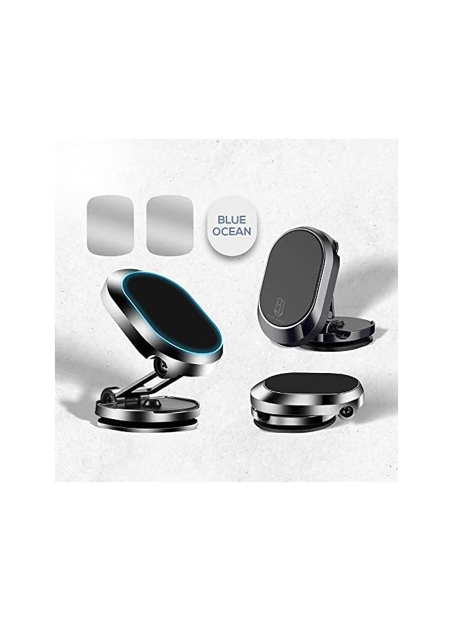 BLUE OCEAN Car Phone Holder Foldable Dashboard Cell Phone Car Mounts 360 Adjustable Rotation Phone Magnet Holder Car Aluminum perfect For Table Kitchen and any location (MODEL A - 360º)  - Image 2