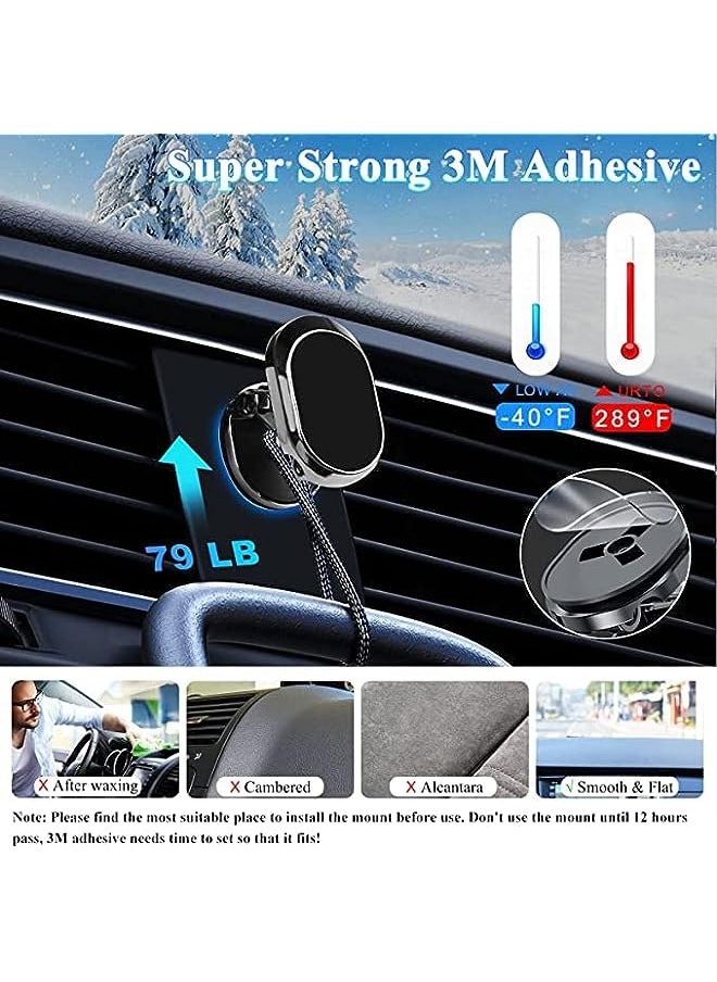 BLUE OCEAN Car Phone Holder Foldable Dashboard Cell Phone Car Mounts 360 Adjustable Rotation Phone Magnet Holder Car Aluminum perfect For Table Kitchen and any location (MODEL A - 360º)  - Image 4