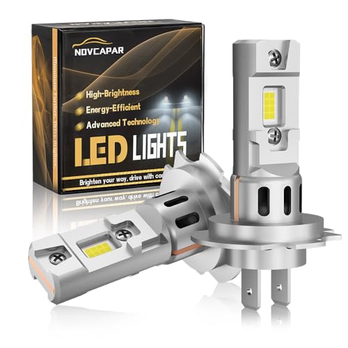 NOVCAPAR H7 LED Blubs 30000LM Super Bright, High and Low Beam, 6500K Cool White, 150W with Cooling Fan, No Adapter Required, 1:1 Mini Size, Plug and Play, H7 led Fog Light Bulbs, Pack of 2 - Image 1