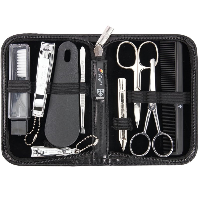 3 Swords Germany 3 Swords Germany - brand quality 10 piece manicure pedicure grooming kit set for professional finger & toe nail care tweezers file clipper fashion leather case in gift box, Made by 3 Swords (02570 )