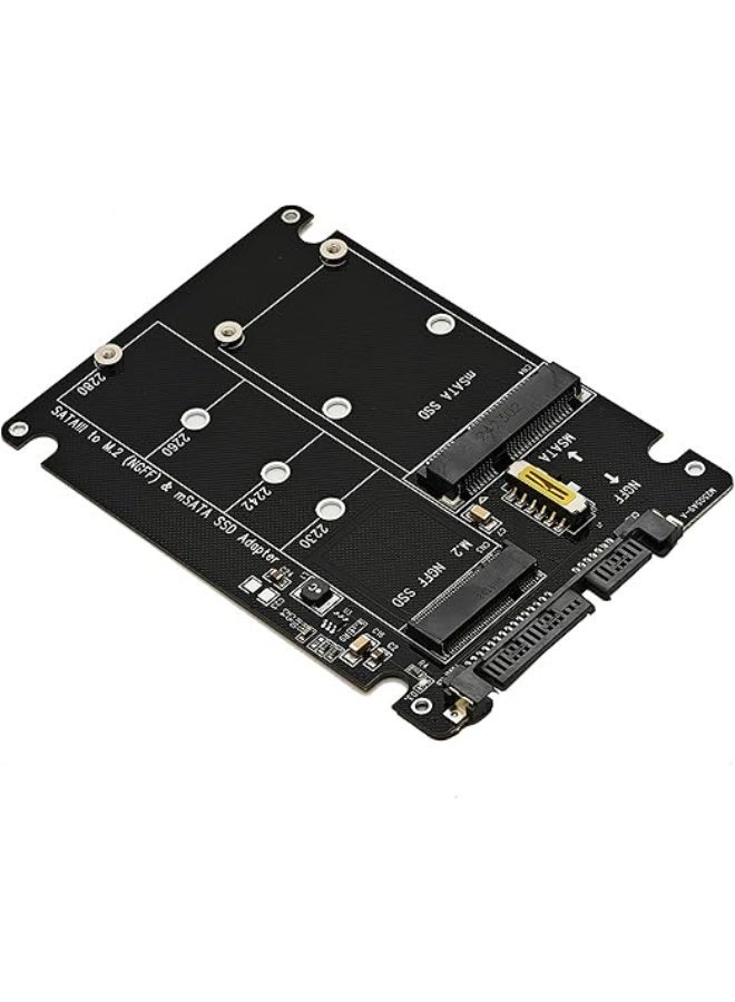 محول 2 في 1 M.2 SATA 3.0 و mSATA إلى SATA أو USB لتحويل وحدات NGFF B-Key SATA III - Image 1