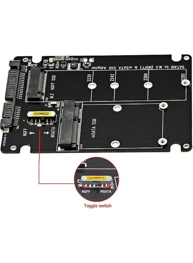 محول 2 في 1 M.2 SATA 3.0 و mSATA إلى SATA أو USB لتحويل وحدات NGFF B-Key SATA III - Image 4