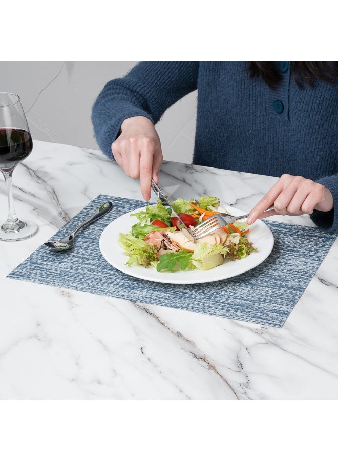 Restaurantware Sovereign 16 X 12 Inch Woven Placemats, Set Of 6 Rectangle Table Placemats - Stain-Resistant, Easy To Clean, Gray Vinyl Placemats For Dining Table, For Homes or Restaurants - Image 5