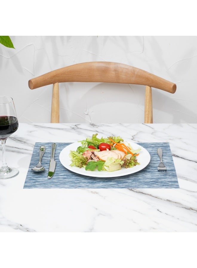 Restaurantware Sovereign 16 X 12 Inch Woven Placemats, Set Of 6 Rectangle Table Placemats - Stain-Resistant, Easy To Clean, Gray Vinyl Placemats For Dining Table, For Homes or Restaurants - Image 3