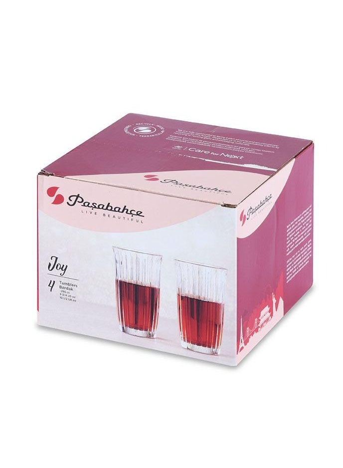 Paşabahçe Pasabahce Joy Tumbler 295cc – 4-Piece Drinking Glass Set GB - Image 3