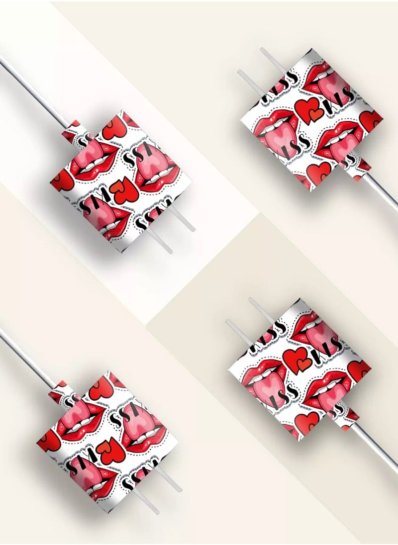 Generic 1sheet Heart Pattern Charger Head Sticker  - Image 3