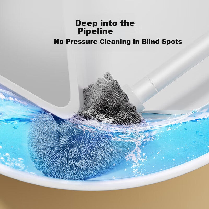 Wuyuehua Toilet Brush with No Dead Angles, Household Cleaning Tool for Bathroom Squat Toilet, Long-Handled Cleaning Brush Set - Image 4