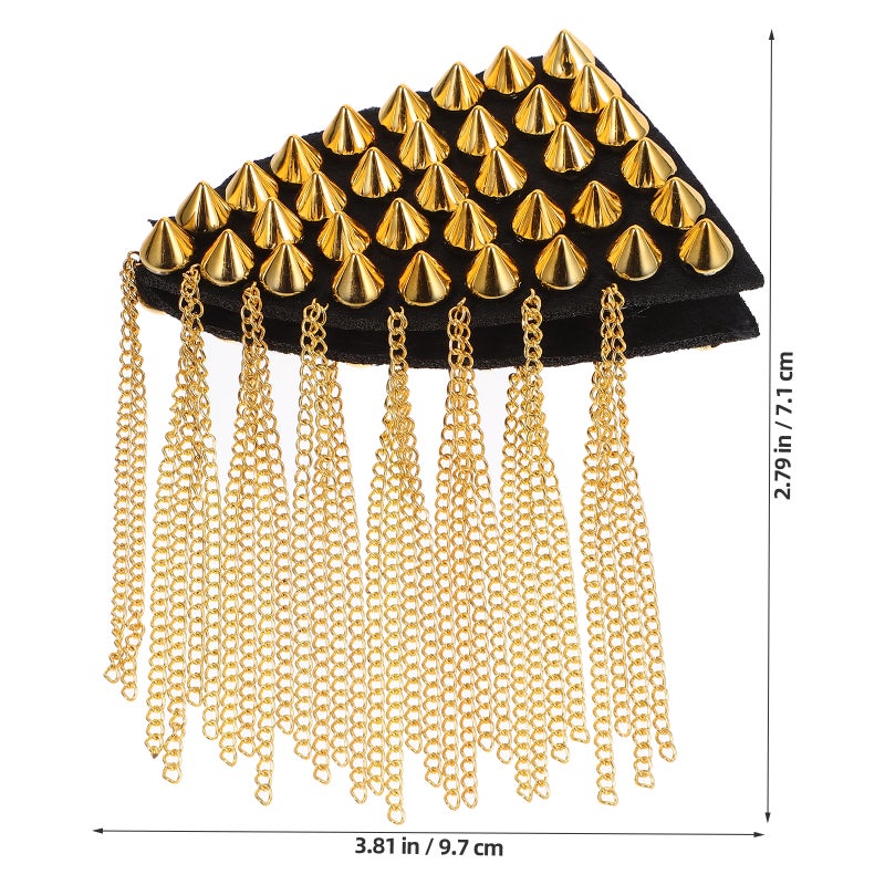 Fashionable Rhinestone Epaulette with Tassel Chain, Enhancing Visual Appeal on Clothing - Image 2