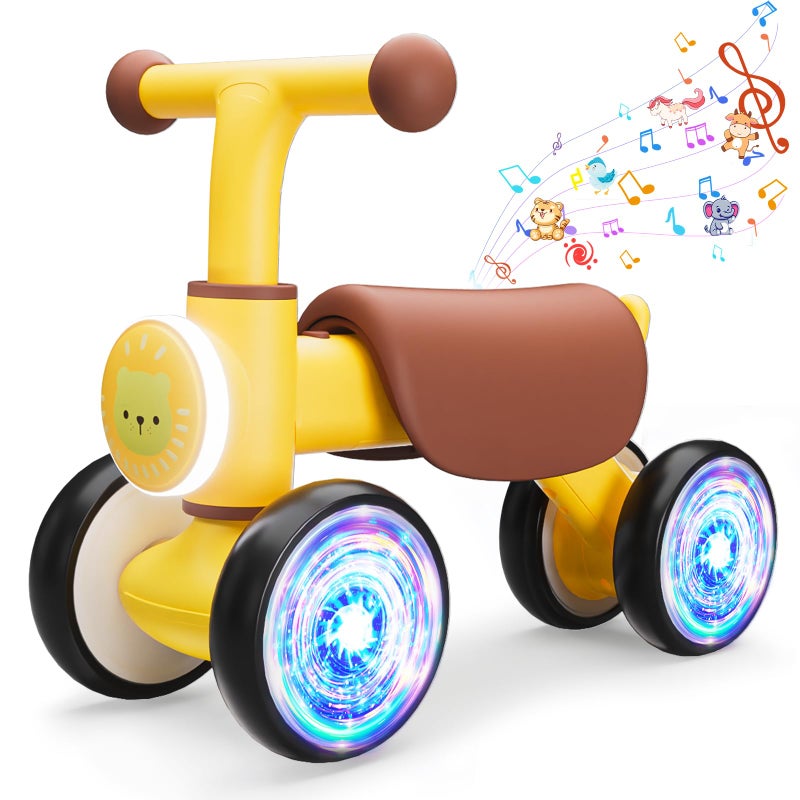 Doselie Balance Bike Toys for 1 Year Old Boy Toddler Toys for 1 Year Old Girls Gifts Toddler Bike with Colorful Glow Wheel Soft Music Cute Animal Sound One Year Old Birthday Gifts - Image 2