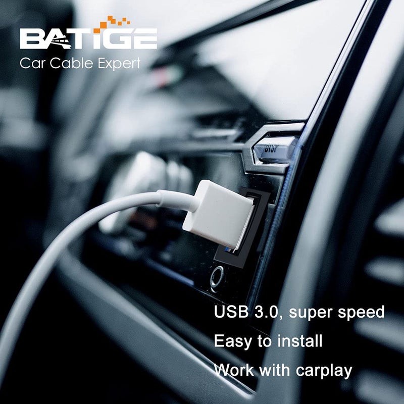 BATIGE Square Single Port USB 3.0 Panel Flush Mount Extension Cable with Buckle for Car Truck Boat Motorcycle Dashboard 1ft - Image 3