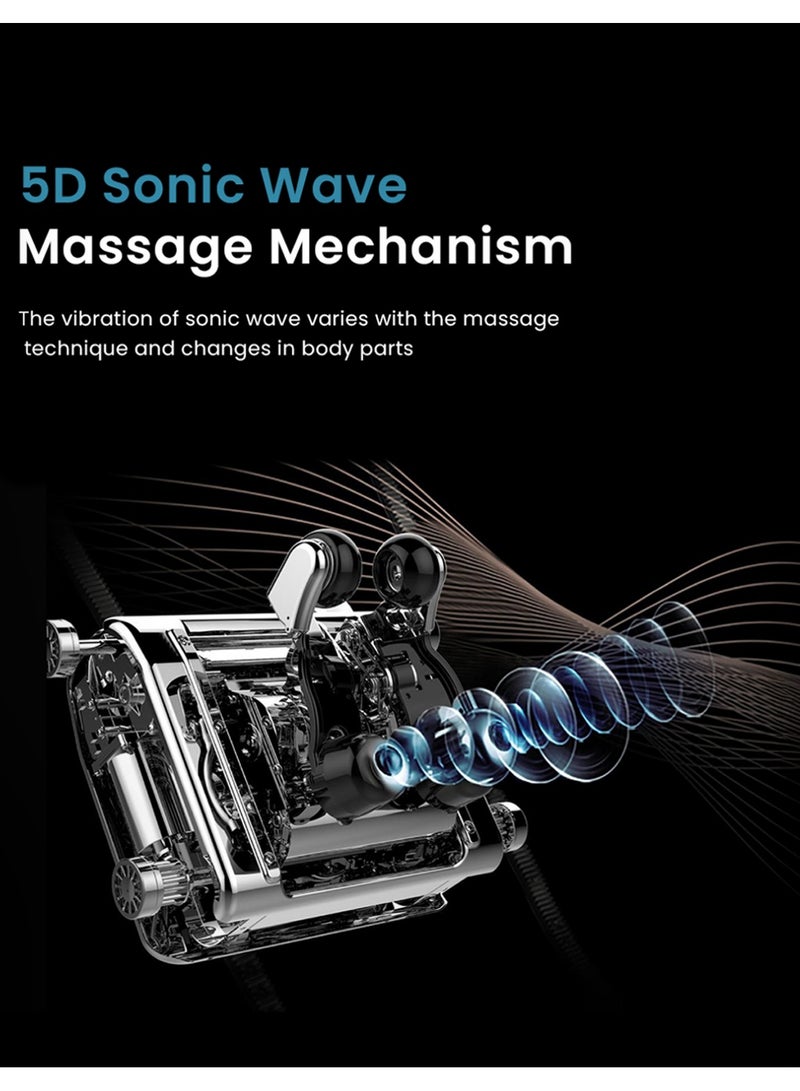 Nourest كرسي مساج روبو-إكس الروبوتي بتقنية المشي، تقنية الموجات الصوتية 5D، كرسي مساج كامل الجسم، علاج بالضغط على ثلاثي الأبعاد، علاج حراري للخصر والساق، تحكم صوتي، مكبرات صوت بلوتوث، ضمان 10 سنوات - Image 2