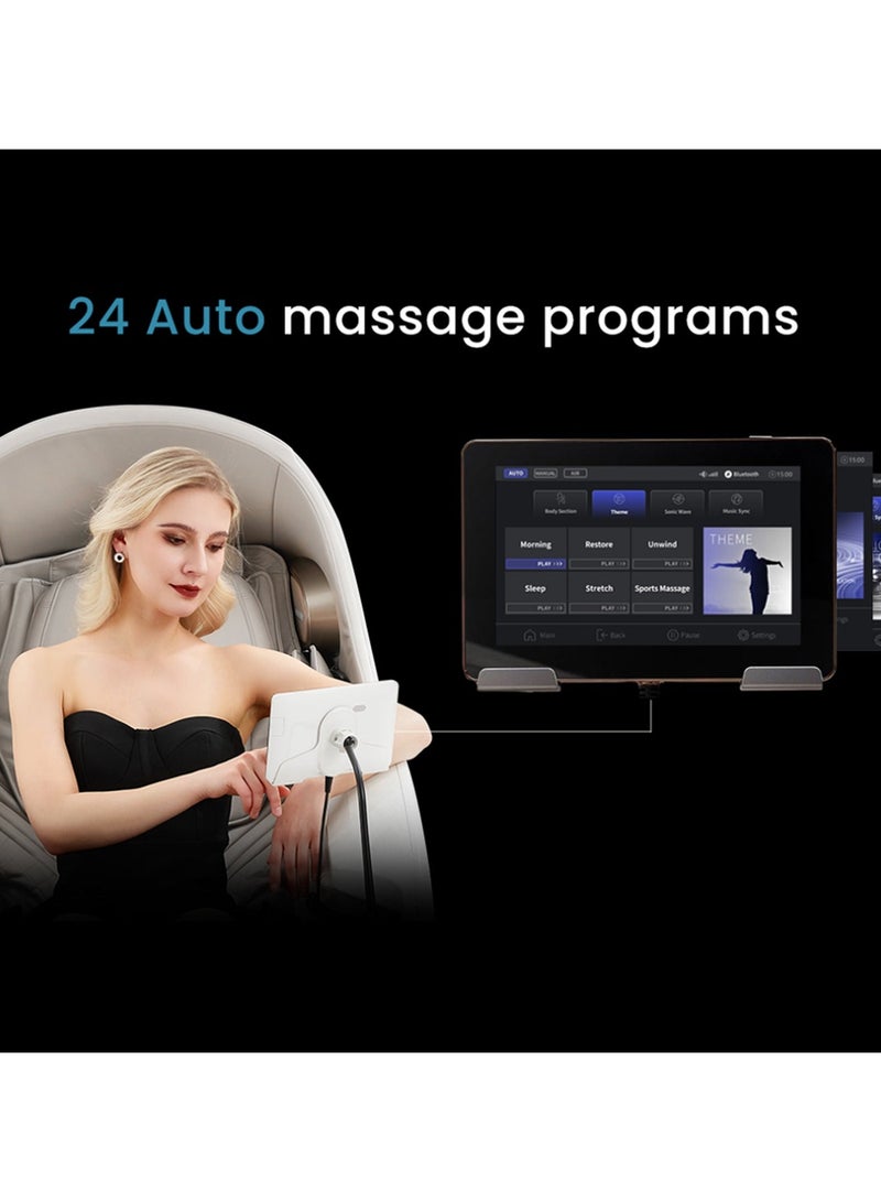 Nourest كرسي مساج روبو-إكس الروبوتي بتقنية المشي، تقنية الموجات الصوتية 5D، كرسي مساج كامل الجسم، علاج بالضغط على ثلاثي الأبعاد، علاج حراري للخصر والساق، تحكم صوتي، مكبرات صوت بلوتوث، ضمان 10 سنوات - Image 5