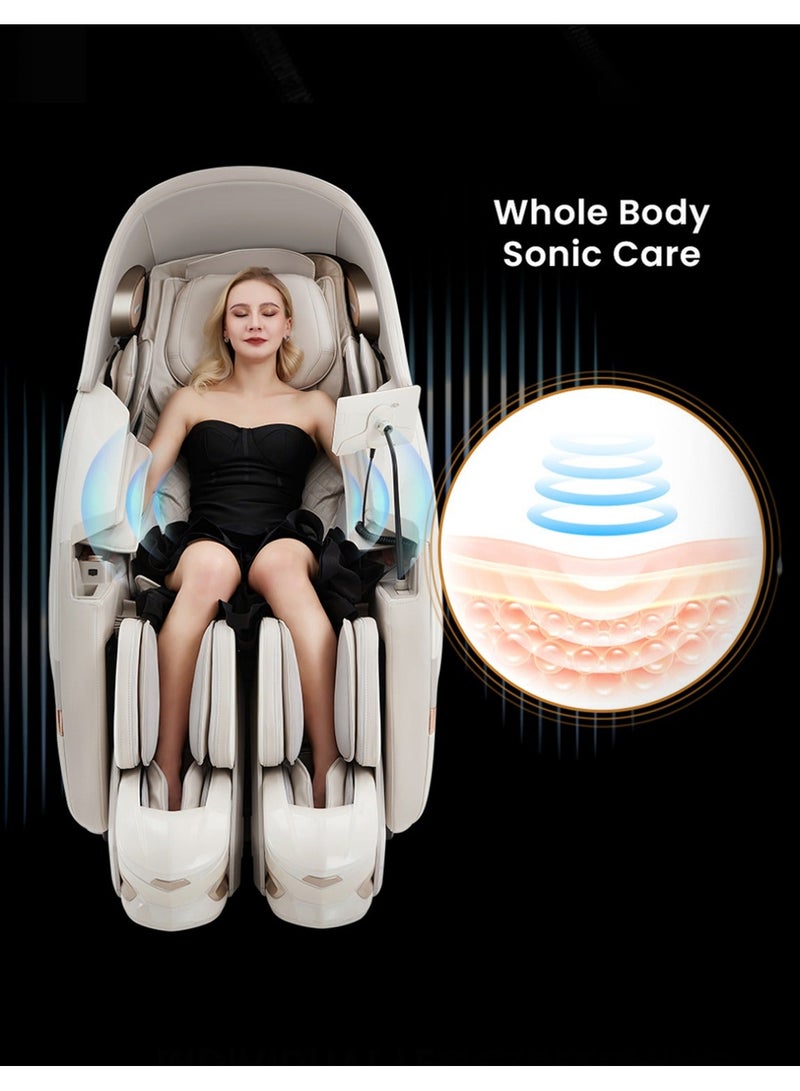 Nourest كرسي مساج روبو-إكس الروبوتي بتقنية المشي، تقنية الموجات الصوتية 5D، كرسي مساج كامل الجسم، علاج بالضغط على ثلاثي الأبعاد، علاج حراري للخصر والساق، تحكم صوتي، مكبرات صوت بلوتوث، ضمان 10 سنوات - Image 3