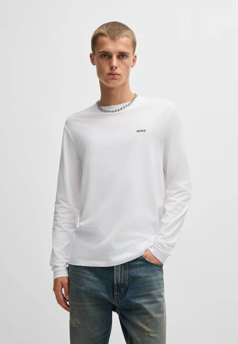 HUGO Cotton-jersey T-shirt with logo print
