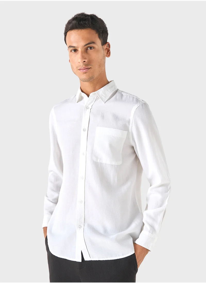 ايكونيك Iconic Solid Regular Fit Shirt with Long Sleeves a