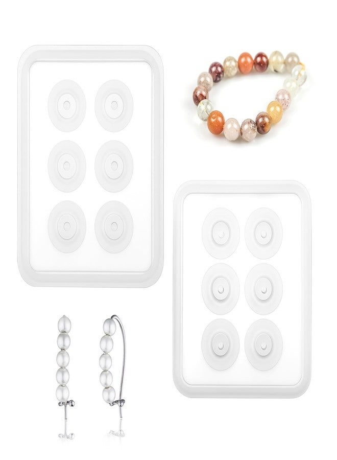 LIQWEI 2Pcs Bead Mold, Bead Molds with Hole, Beads Mold for Epoxy Bracelet Molds, Jewelry Molding DIY Jewelry Making Tools Craft Decoration Supplies - Image 1