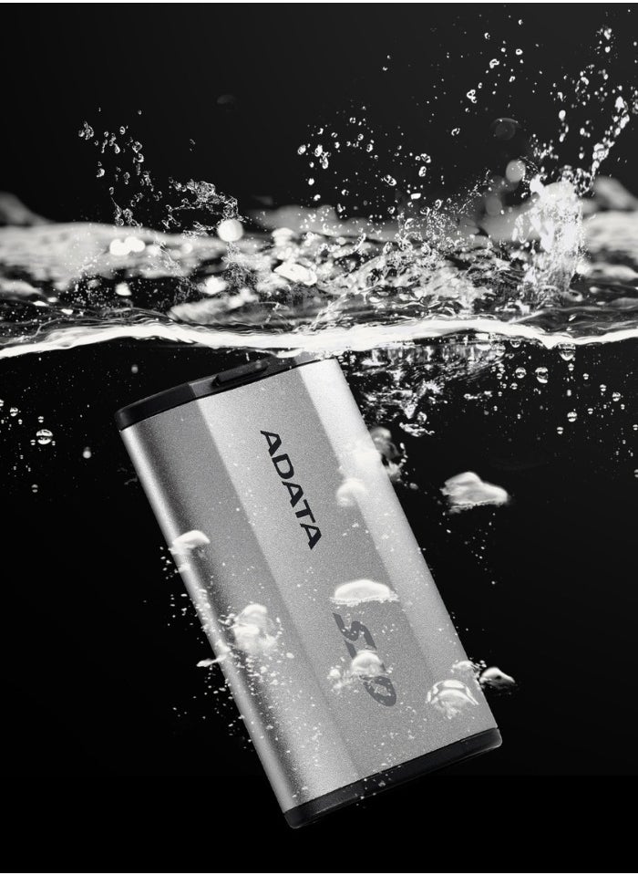 ADATA - SD810 1000GB IP68 Water Resistance 1TB External Solid State Drive | For iPhone 15/16/Pro/Max, Android PS5 and XBOX 2000 MB/s USB 3.2 Gen 2 USB-C | Silver - Image 1
