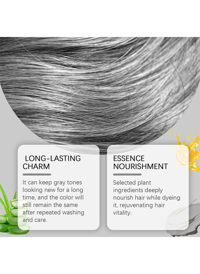 HOEGOA Silver Gray Natural Hair Dye Cream, Unisex Long-Lasting Hair Color, Easy to Apply and Non-Stripping, Suitable for All Hair Types, Fashionable 3.53 OZ (Grey, 1 PC)  - Image 5