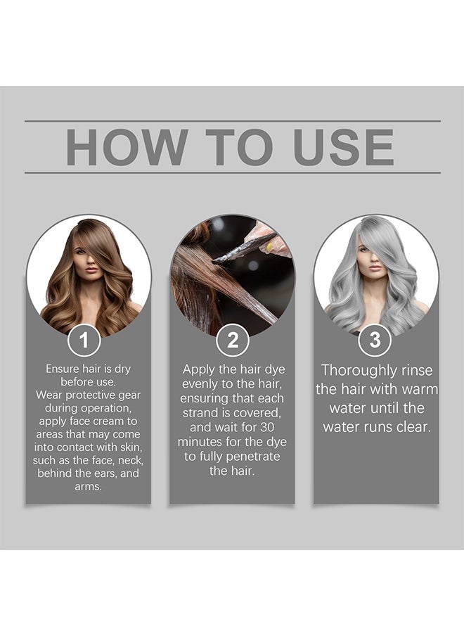 HOEGOA Silver Gray Natural Hair Dye Cream, Unisex Long-Lasting Hair Color, Easy to Apply and Non-Stripping, Suitable for All Hair Types, Fashionable 3.53 OZ (Grey, 1 PC)  - Image 4