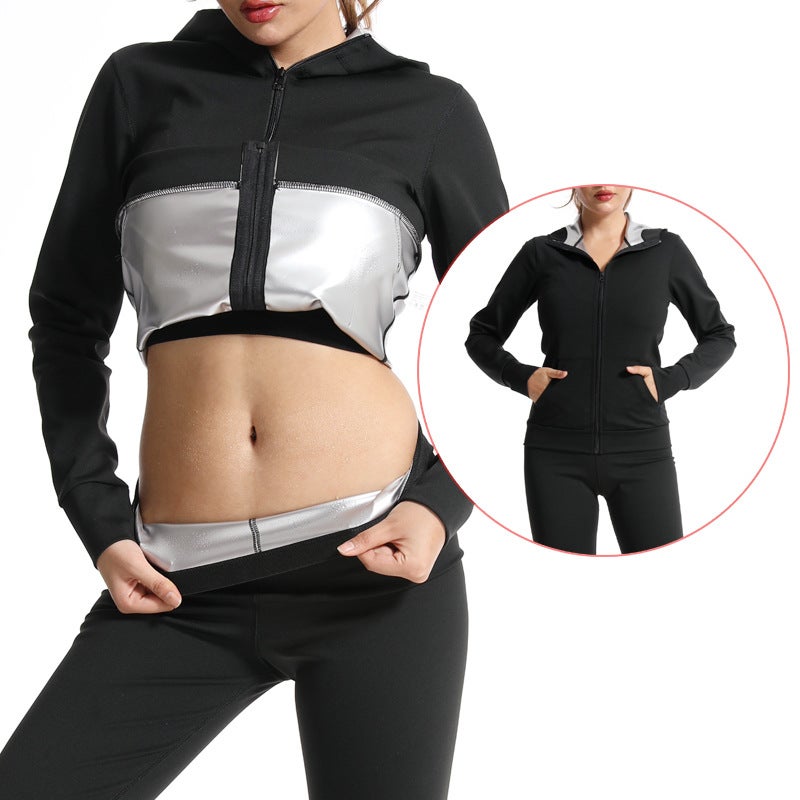 Men'S And Women'S Sweat Suits, Sports Suits, Sauna Long-Sleeved Zipper Corsets, Running Fitness Sportswear, Shapewear - Image 2