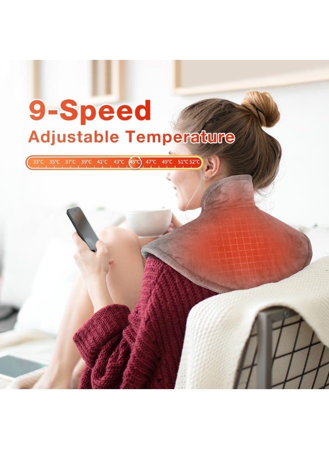 Arabest Electric Heating Pad - Neck, Shoulder, Back, Abdomen and Leg Pain Relief, 6-Speed Temperature Adjustment, 4-Speed Timing Setting, Self-Closing, Machine Washable,16 X 22 Inches - Image 3