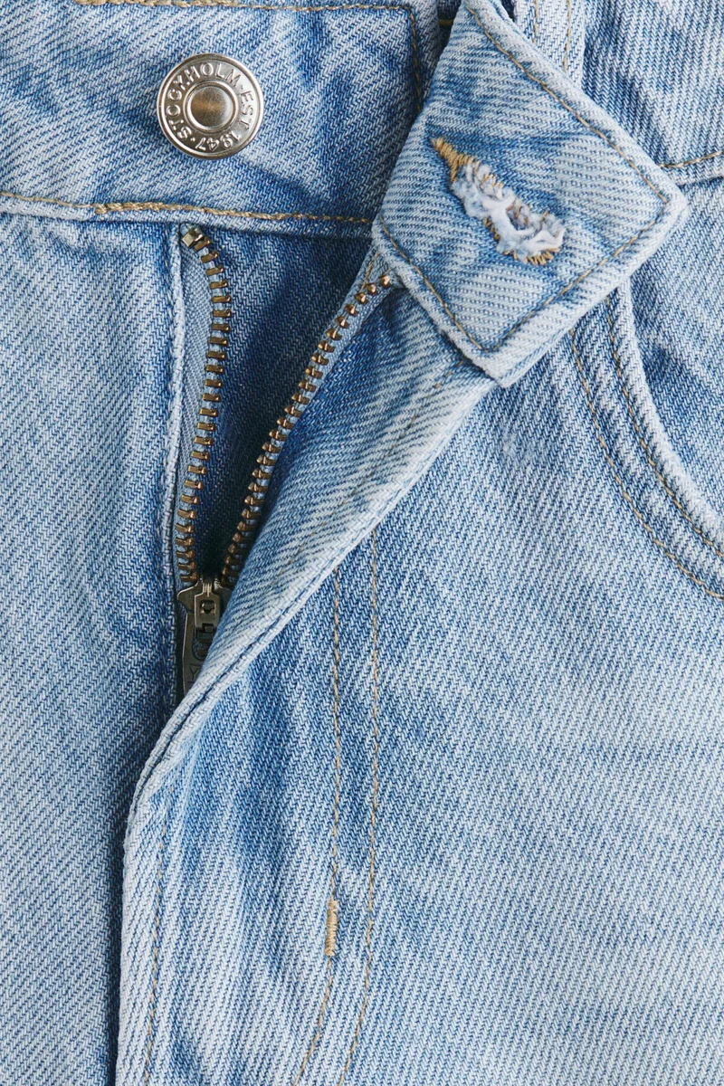 H&M  Barrel Regular Waist Ankle Jeans for Women | Best Price UAE