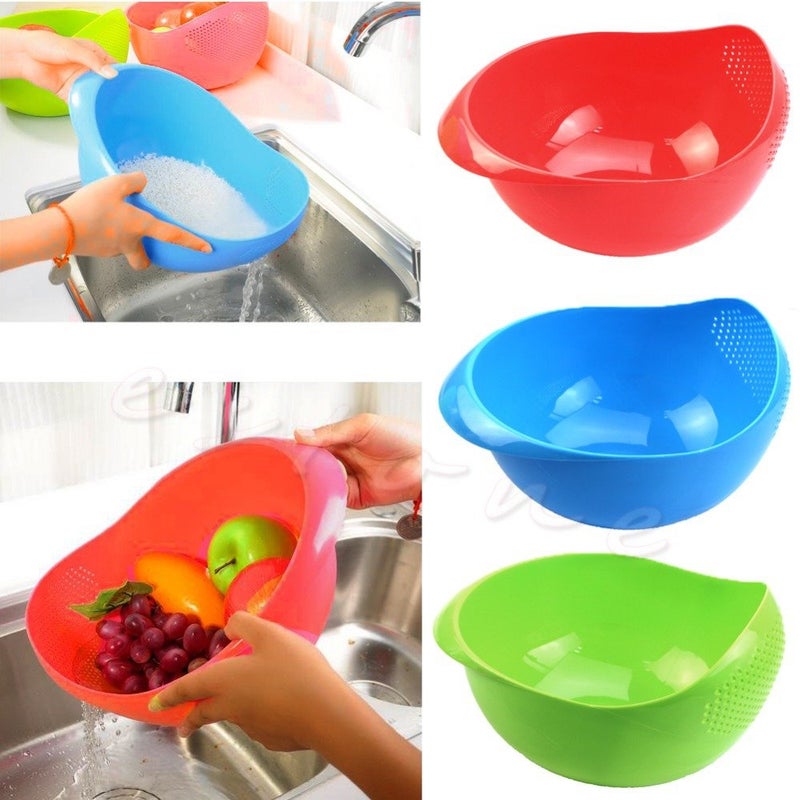 CONNECTWIDE CONNECTWIDE New Drainer Bowl-Rinse Fruit Veg Rice, Orange  - Image 1
