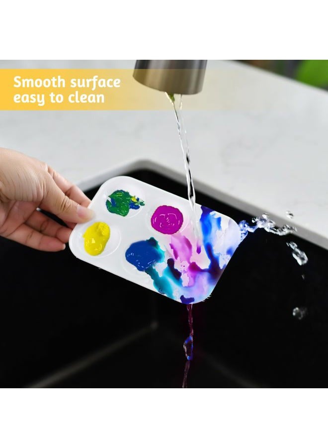 LYHLYA Paint Tray Palettes Plastic Paint Pallets for Kids or Students Watercolor Palette Painting Tray for Painting Party, DIY Craft and Art Painting (White-50pcs) - Image 4