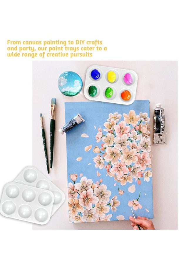 LYHLYA Paint Tray Palettes Plastic Paint Pallets for Kids or Students Watercolor Palette Painting Tray for Painting Party, DIY Craft and Art Painting (White-50pcs) - Image 3