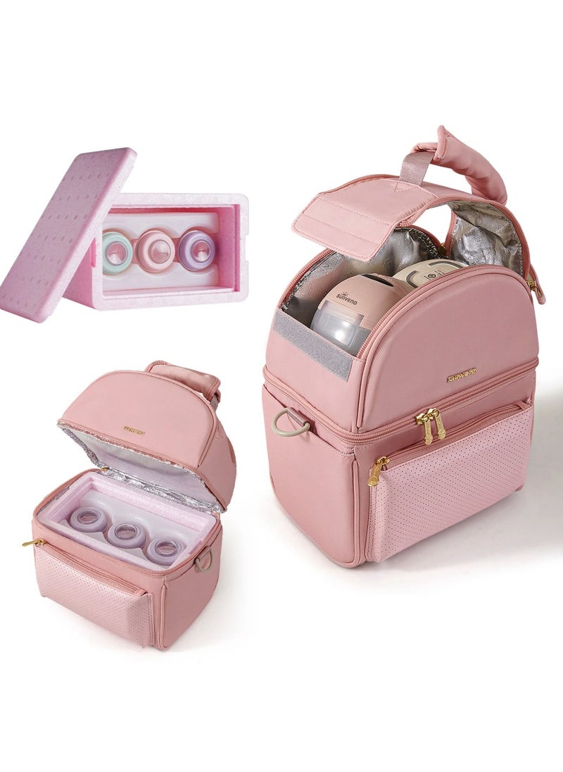 Sunveno Sunveno Breastmilk Cooler Bag with Detachable Insulation Box Set - Pink  - Image 2