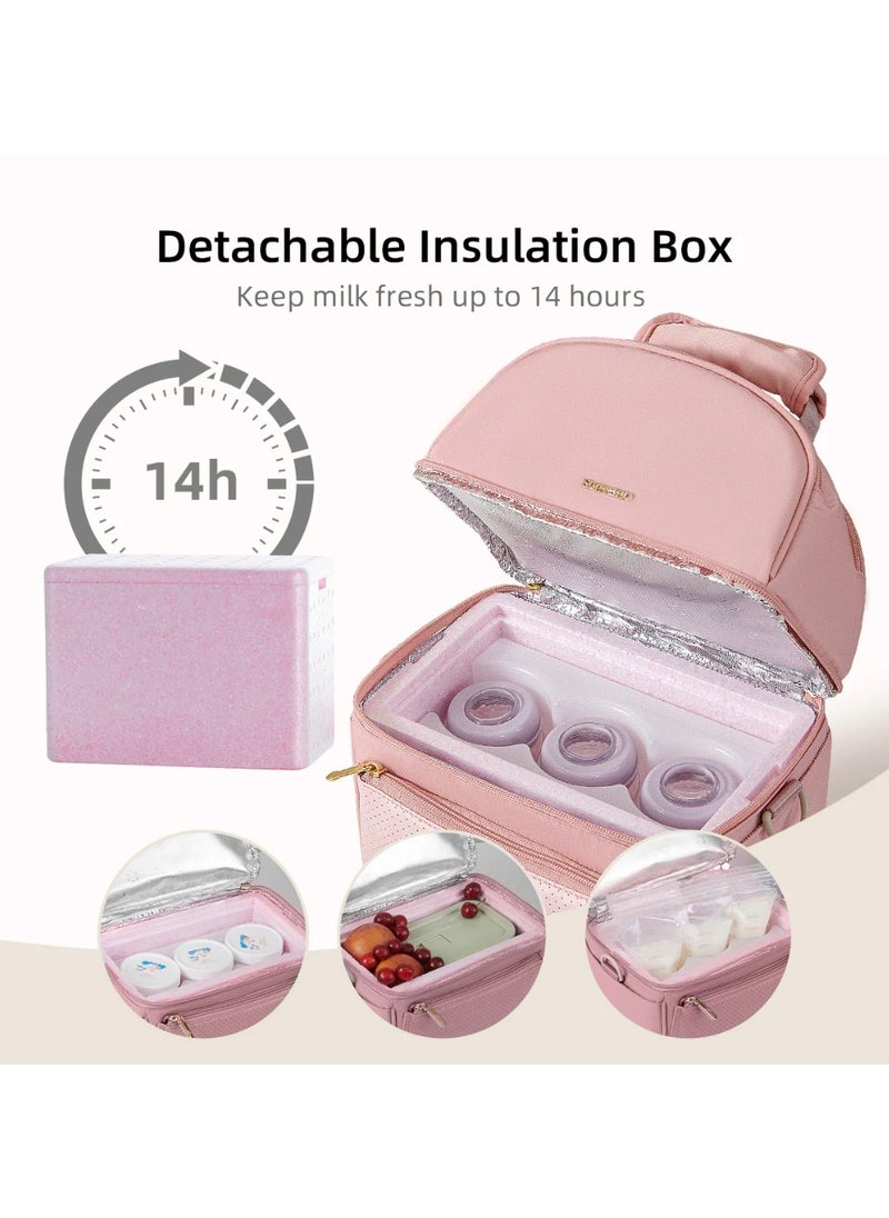 Sunveno Sunveno Breastmilk Cooler Bag with Detachable Insulation Box Set - Pink  - Image 5