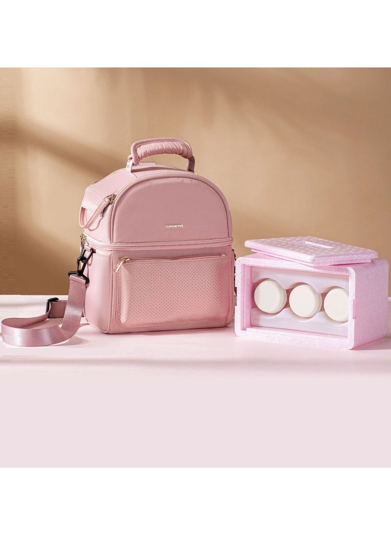 Sunveno Sunveno Breastmilk Cooler Bag with Detachable Insulation Box Set - Pink  - Image 3