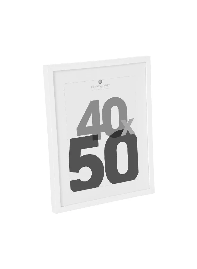 atmosphera Eva Sleek Design Rectangular Wooden Photo Frame White 40 x 50 cm 121160B