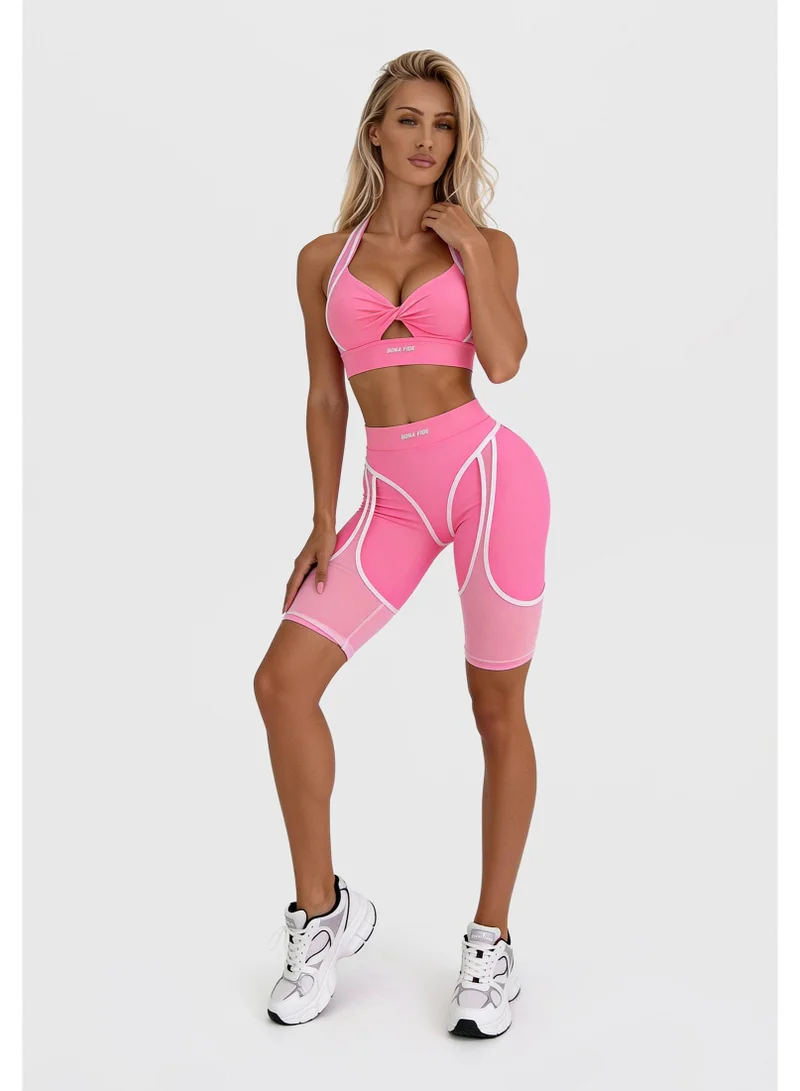 Bona Fide Bona Fide: Bona Cycling "Candy Pink" Candy High Waist Biker Gym Shorts for Women | Best Price UAE
