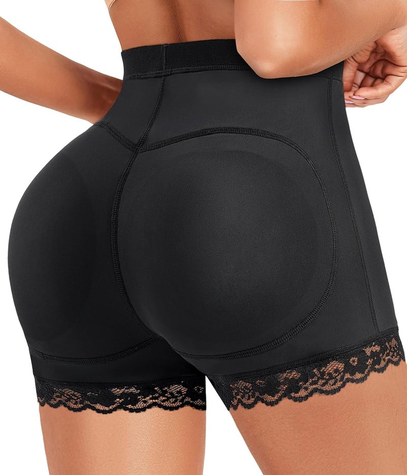 HSR Women Butt Lifter Panties Padded Shapewear Hip Enhancer Pads Shorts Seamless Underwear Tummy Control Boyshorts Black - Image 1