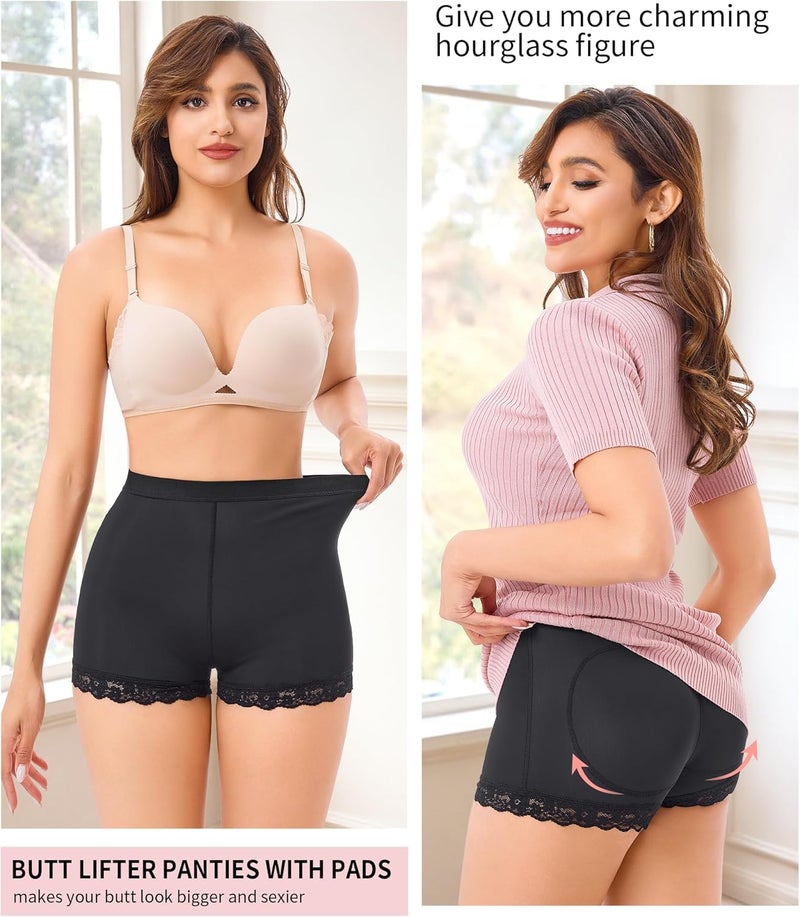 HSR Women Butt Lifter Panties Padded Shapewear Hip Enhancer Pads Shorts Seamless Underwear Tummy Control Boyshorts Black - Image 5