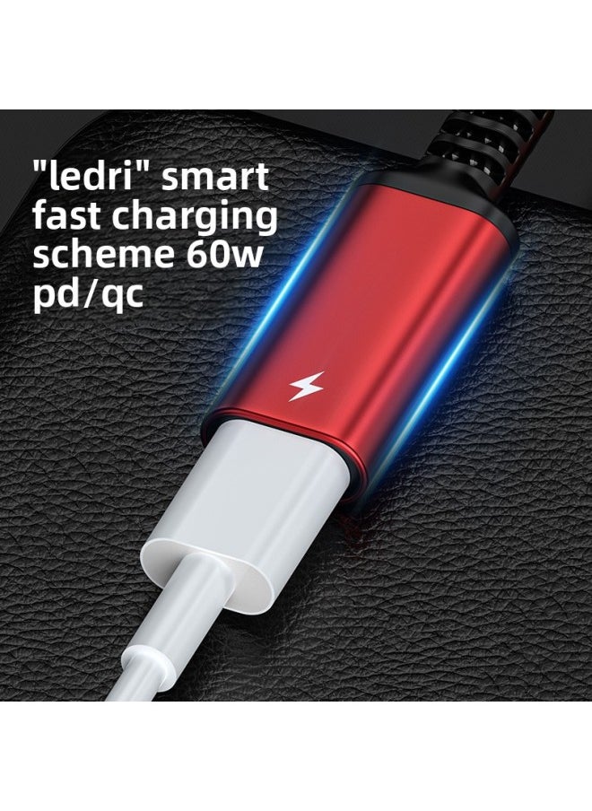 Generic Products For SamsungType-c To Two-in-one Digital Headset Audio Adapter PD60W Fast Charging Line-Interface Form:10W Power Red (digital Headset Only)  - Image 3
