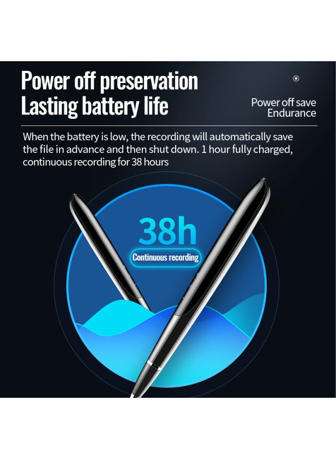 قلم تسجيل مع شاشة عرض قلم تسجيل على شكل قلم HD لتقليل الضوضاء بزر واحد تسجيل اجتماع عمل قلم تسجيل بالجملة اللون: أسود - السعة: 32 جيجابايت - Image 4
