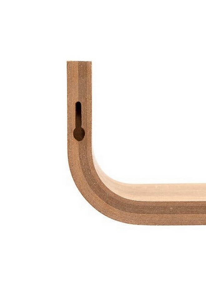 Five Simply Smart Fixy Curved Rectangular Floating Wall Shelf Oak 80 cm 193636 - Image 4