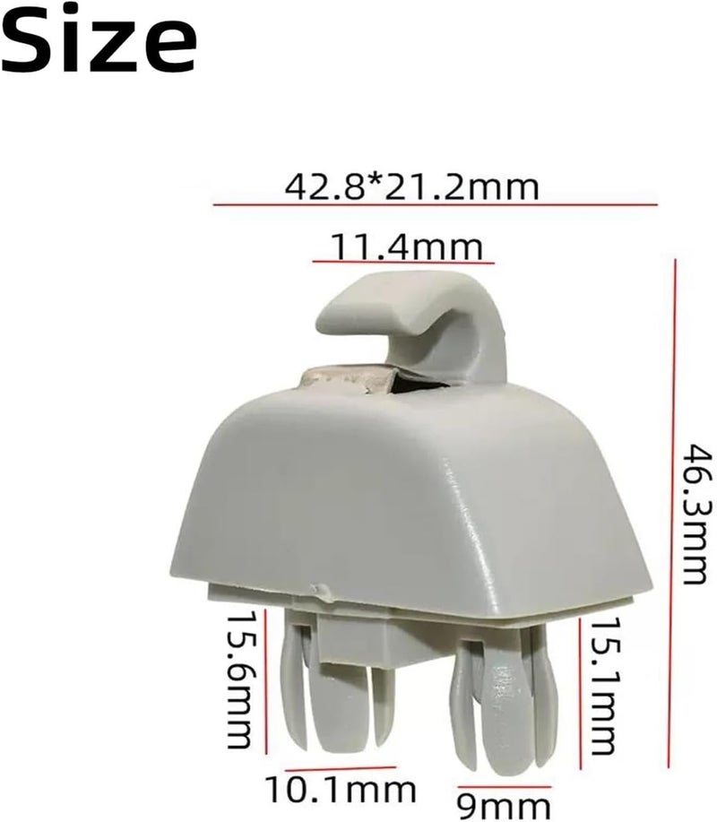 QASULER Sun Visor Retainer Clip Hook Bracket (Gray, 2 PCS) - Image 3