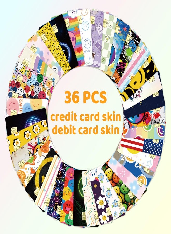 Wercokt 36PCS Smile Credit Card Skin Stickers, Debit Card Skin Sticker - Image 2