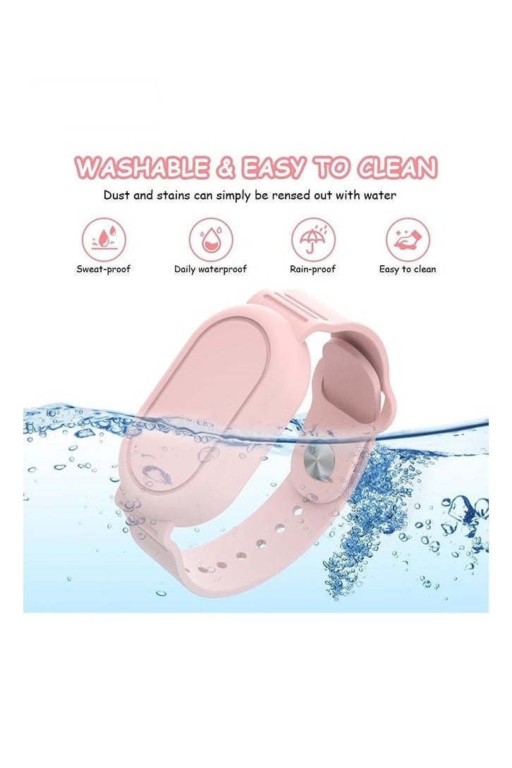 With Silicone Bracelet for Samsung Galaxy Smart Tag 2 - Silicon Protective Case - Adjustable Anti-Lost Watch Band for Toddler Child Protective Case for Backpack, Kids, Elders, Luggage, Pets - Pink - Image 3