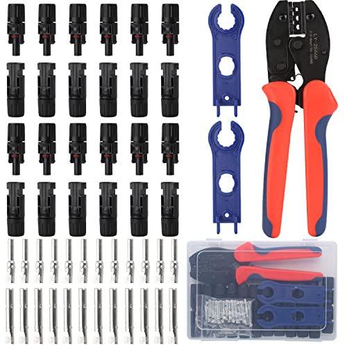 YXGOOD Solar Crimping Tool for Solar Panel Cable with 12 Pairs Solar Connectors, 1PCS Solar Crimper, 2 PCS Spanner Wrench, Crimper Tool for 2.5/4/6mm² Solar PV Wire - Image 1