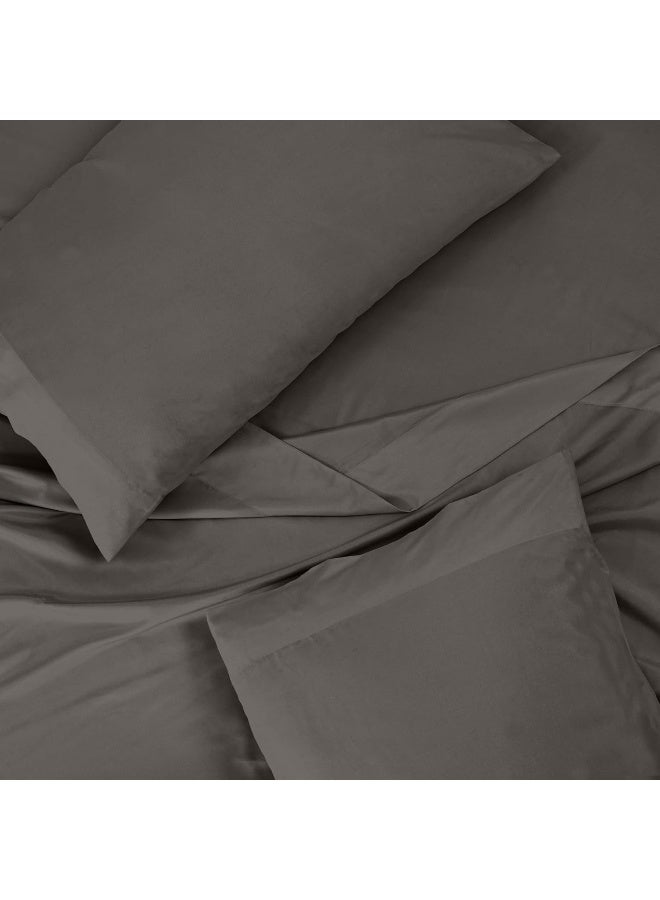 ROYALE LINENS 300 Thread Count 100% Cotton Fitted Sheet - Ultra-Soft Wrinkle & Fade Resistant - Bottom Sheet - Deep Pocket Stretches Up to 16" - Fitted Sheet Only-Elastic Sheet (Full, Grey) - Image 4