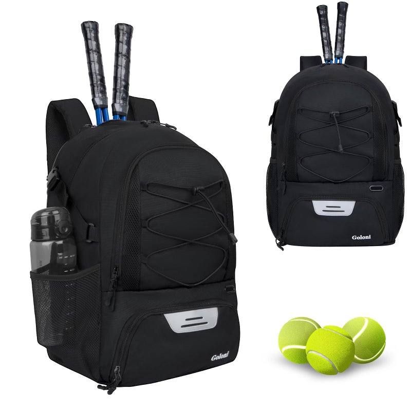 Goloni Tennis Backpack Tennis Bag with Fence Hook Ventilated Shoe Compartment Holds 2 Tennis Rackets Waterproof Sports Backpack for Men Women Ideal for Tennis Pickleball Badminton - Image 2