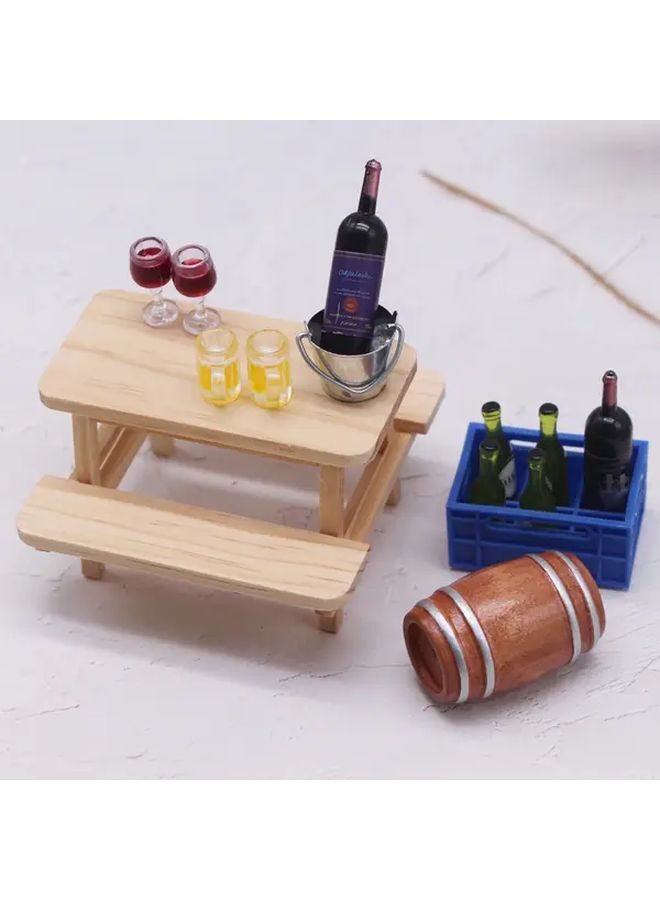 Wooden Wine Barrel Set 2pcs Mini Dollhouse Decor For Beer Wine Water Features - Image 3